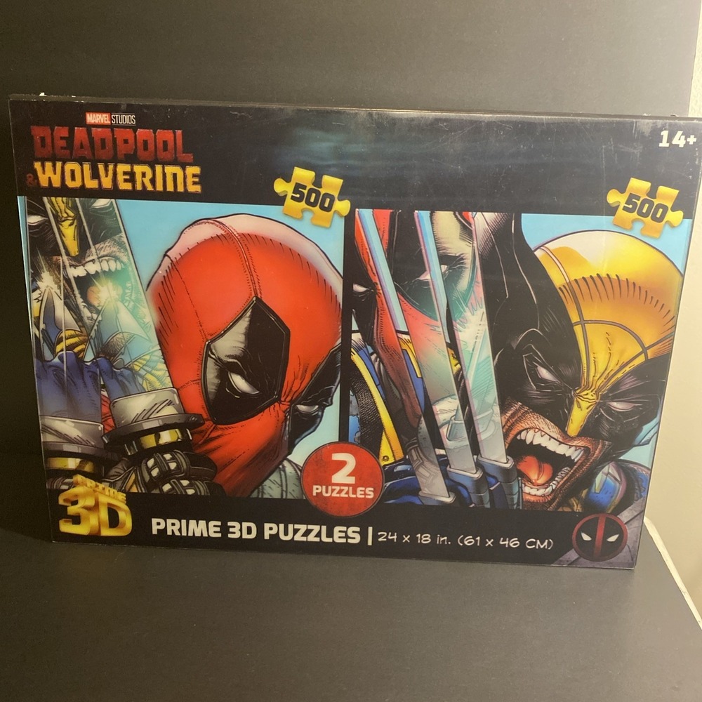 Marvel Studios Deadpool & Wolverine Prime 3D 24x18 2 Puzzle Set 500 Pieces 2024